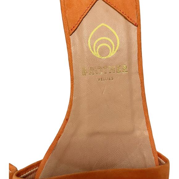 BROTHER VELLIES Solt Slides Guava Orange Suede Sandals Mules Open Toe Leather 7 - Picture 5 of 9